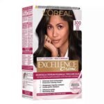 L'Oréal Paris Excellence Creme Hair Color 300 Dark Brown – permanent hair dye with triple care formula for deep dark brown color and full grey coverage.