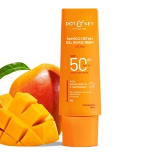 Dot & Key Mango Detan Gel Sunscreen SPF 50+ PA+++ 80g – Oil-free gel sunscreen with niacinamide & alpha-arbutin that protects, brightens, and reduces tan.