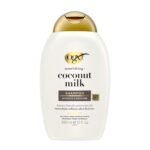OGX Nourishing + Coconut Milk Moisturizing Shampoo 385ml – Hydrating shampoo with coconut milk that restores moisture, softness, and shine to dry and dehydrated hair.