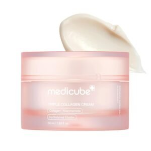 Medicube Triple Collagen Cream 50ml – Hydrating and firming moisturizer with hyaluronic acid, elastin, and shea butter for wrinkle care.