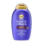 OGX Thick & Full + Biotin & Collagen Volumizing Shampoo 385ml – Nutrient-infused shampoo with Biotin and Collagen that boosts volume, thickness, and body for fuller-looking hair.