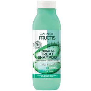 Garnier Fructis Hydrating Treat Shampoo Aloe 350ml – Hydrates and nourishes normal hair with 98% naturally derived ingredients.