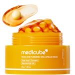 Medicube Kojic Acid Turmeric Vita Capsule Cream 53g – Brightening cream with kojic acid and turmeric extract to hydrate skin, reduce dark spots, and promote a radiant complexion.