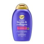OGX Thick & Full + Biotin & Collagen Volumizing Conditioner 385ml – Nutrient-rich conditioner with Biotin and Collagen that adds volume, thickness, and body for fuller-looking hair.