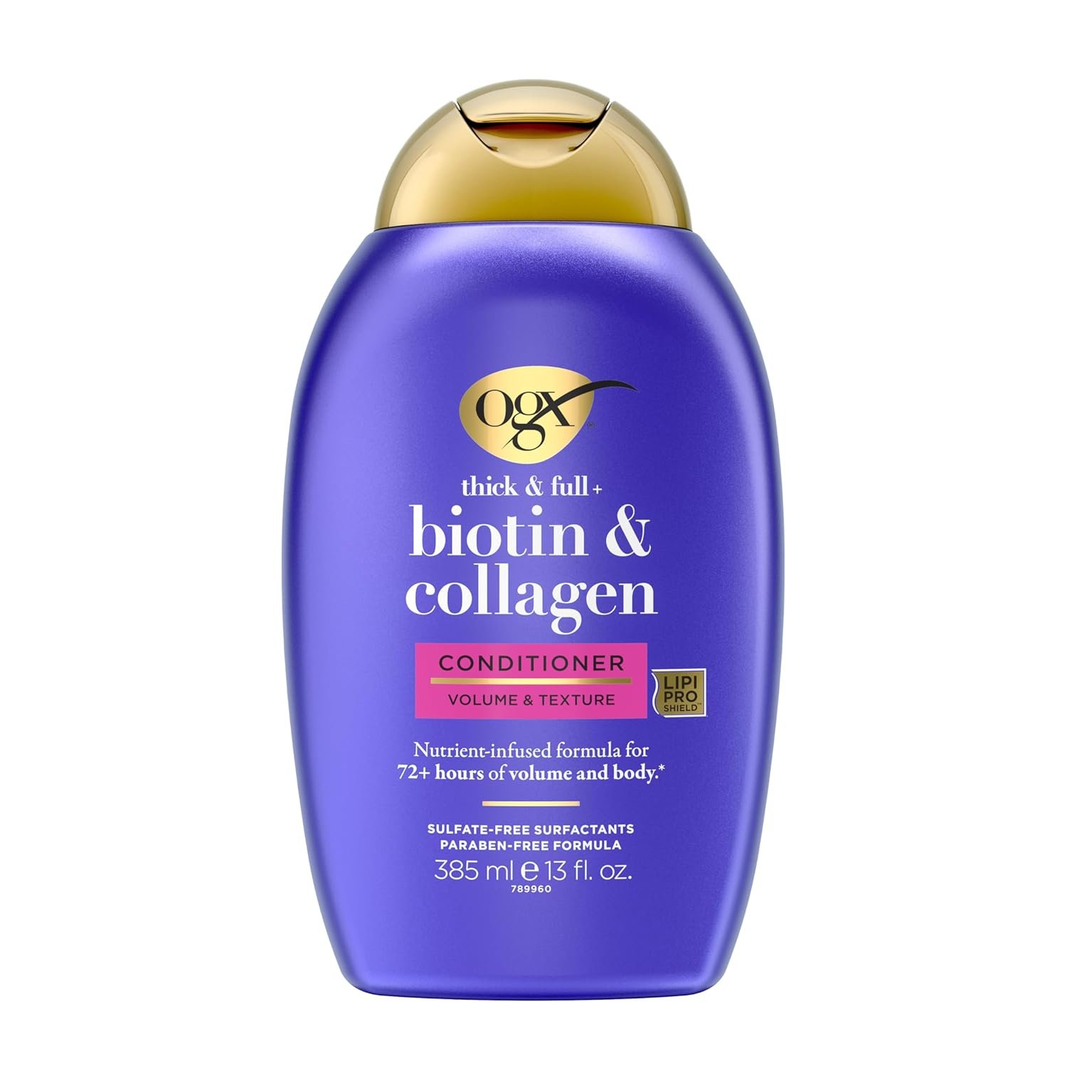 OGX Thick & Full + Biotin & Collagen Volumizing Conditioner – 385ml OGX Thick & Full + Biotin & Collagen Volumizing Conditioner 385ml – Nutrient-rich conditioner with Biotin and Collagen that adds volume, thickness, and body for fuller-looking hair.