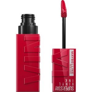 Maybelline Super Stay Vinyl Ink Liquid Lipstick 50 Wicked – Deep bold shade with long-lasting glossy vinyl finish and intense pigment.