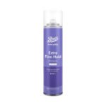 Boots Everyday Extra Firm Hold Hairspray Perfumed Purple 300ml – Strong hold hairspray that keeps hairstyle in place with a pleasant fragrance.