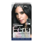 L'Oréal Paris Feria Permanent Hair Color Natural Black 20 – Rich natural black hair dye with multi-tonal shine for long-lasting, glossy, and vibrant color.