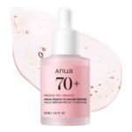 Anua Peach 70% Niacinamide Serum 30ml – Brightening serum with 70% peach extract and niacinamide to improve skin tone, reduce dark spots, and hydrate for a radiant glow.