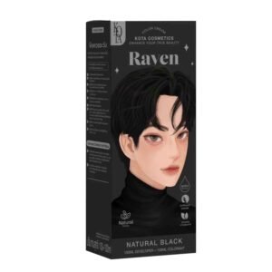 Kota Cosmetics Hair Color Cream Raven Natural Black – Permanent hair color cream that delivers rich natural black color with long-lasting shine and full grey coverage.