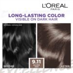 L’Oréal Paris Excellence Hair Color – 9.11 Silver Ash - Image 2