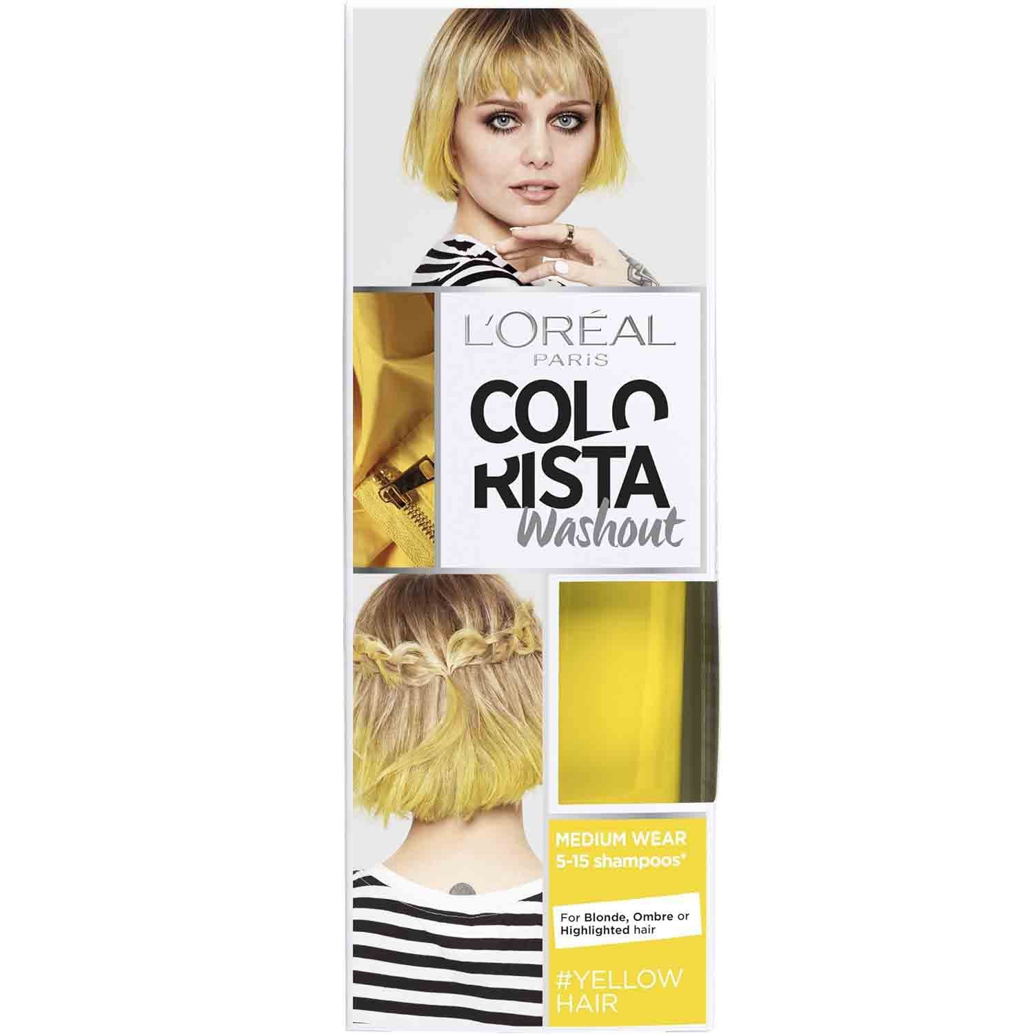 L'Oréal Paris Colorista Washout Yellow Neon Semi-Permanent Hair Color – 80ml L'Oréal Paris Colorista Washout Yellow Neon Semi-Permanent Hair Color 80ml – Bright neon yellow temporary hair color for bold, vibrant, and washable color results.