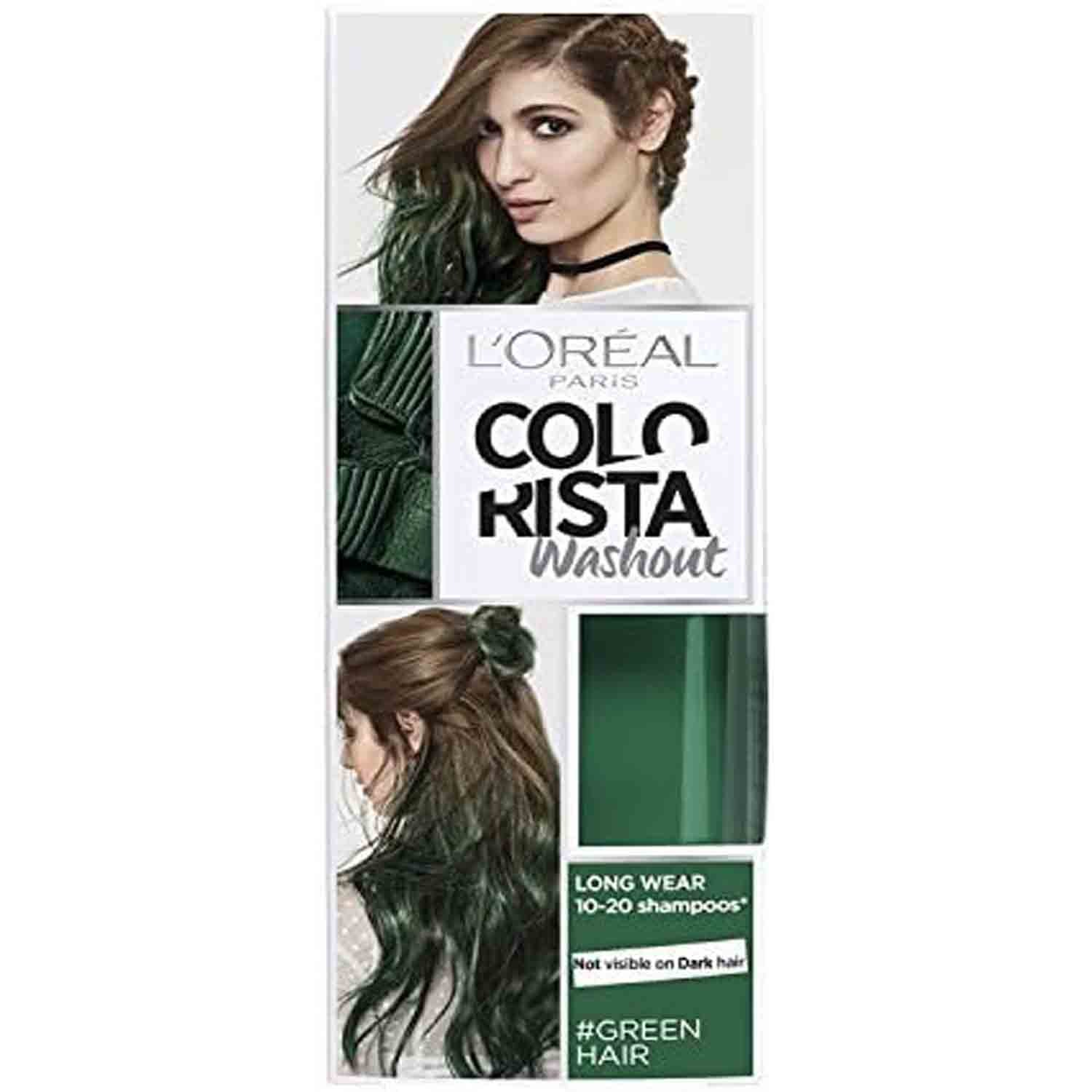 L'Oréal Paris Colorista Washout Green Semi-Permanent Hair Color – 80ml L'Oréal Paris Colorista Washout Green Semi-Permanent Hair Color 80ml – Vibrant green temporary hair dye for bold, creative, and washable hair color.