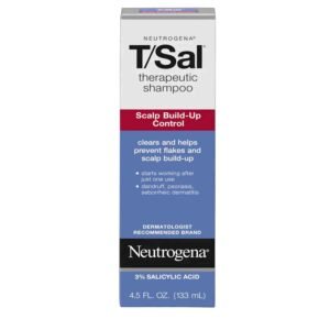 Neutrogena T/Sal Scalp Build-Up Control Shampoo 133ml – Medicated shampoo with salicylic acid to remove scalp buildup, relieve dandruff, and soothe itching.
