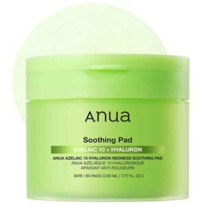 Anua Azelaic 10 Hyaluronic Redness Soothing Pads 90pcs – Toner pads with azelaic acid & hyaluronic acid for calming, hydration & spot care.