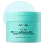 Anua PDRN 100 Hyaluronic Acid Pad 60 Pads – Dual-textured toner pads with salmon DNA & collagen for hydration and glass skin glow.