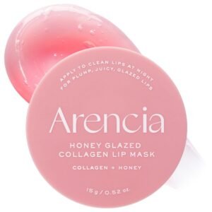 Arencia Honey Glazed Collagen Lip Mask 15g – overnight lip treatment with honey and collagen for deep hydration and soft lips.