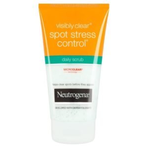 Neutrogena Visibly Clear Spot Stress Control Daily Scrub 150ml – exfoliating face scrub for acne-prone skin, helps reduce spots and control oil.