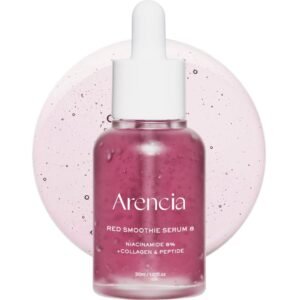 Arencia Red Collagen + Peptide Smoothie Serum 30ml – anti-aging serum with niacinamide, vitamin C & E for smooth, firm glass skin.