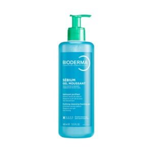 Bioderma Sebium Gel Moussant 400ml – purifying foaming cleanser for combination to oily skin, controls oil and cleans pores.