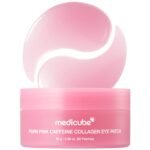 medicube PDRN Caffeine Collagen Eye Patch 85g – gel eye patches for dark circles, puffiness and firming under-eye care.