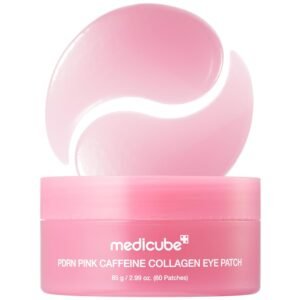 medicube PDRN Caffeine Collagen Eye Patch 85g – gel eye patches for dark circles, puffiness and firming under-eye care.