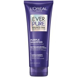 L’Oreal EverPure Purple Shampoo 200ml – sulfate-free brass toning shampoo for blonde, bleached, silver or highlighted hair.