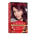 Revlon ColorSilk Hair Color 34 Deep Burgundy – rich burgundy permanent hair dye with 100% gray coverage and ammonia-free formula.