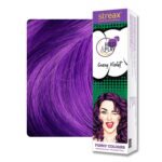 Streax Hold & Play Funky Hair Color Crazy Violet 100gm – temporary violet hair color wax with styling hold, shine, and easy wash-out formula.