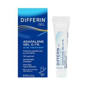 Differin Adapalene 0.1% Acne Treatment Gel 15g – dermatologist-recommended retinoid gel that treats acne, unclogs pores, and prevents breakouts.