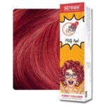 Streax Professional Hold & Play Funky Hair Colour Flirty Red – vibrant temporary red hair color with styling hold and glossy finish.