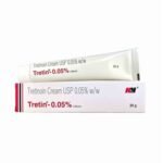 Tretin 0.05% Cream 30g – tretinoin acne treatment cream for pimples, blackheads, wrinkles, and skin renewal.