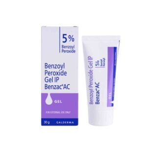 Benzac AC 5% Gel 30g – benzoyl peroxide acne treatment for pimples, blackheads, and oil control.