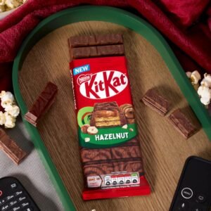 Nestle KitKat Hazelnut Sharing Pack 99g – crispy wafer chocolate coated with smooth hazelnut-flavored milk chocolate.