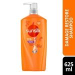 Sunsilk Damage Restore Shampoo 625ml – repairing shampoo for damaged, dry, and weak hair.
