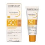 Bioderma Photoderm Aquafluide SPF50+ Golden – lightweight tinted sunscreen with matte finish and natural golden tone.